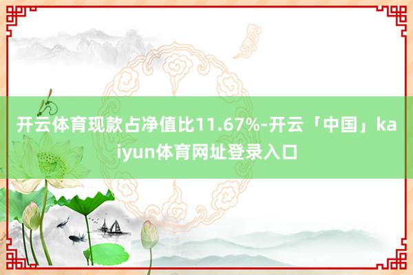 开云体育现款占净值比11.67%-开云「中国」kaiyun体育网址登录入口
