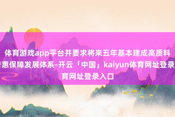 体育游戏app平台并要求将来五年基本建成高质料的普惠保障发展体系-开云「中国」kaiyun体育网址登录入口