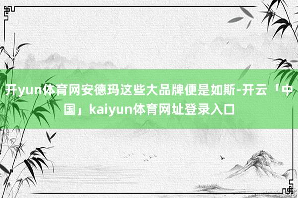 开yun体育网安德玛这些大品牌便是如斯-开云「中国」kaiyun体育网址登录入口
