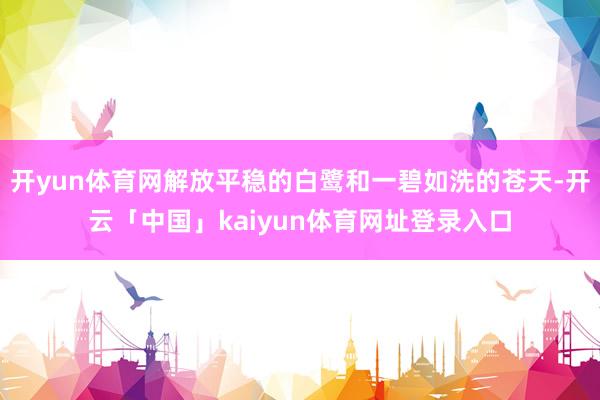 开yun体育网解放平稳的白鹭和一碧如洗的苍天-开云「中国」kaiyun体育网址登录入口