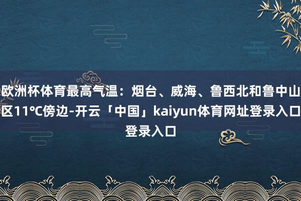 欧洲杯体育最高气温：烟台、威海、鲁西北和鲁中山区11℃傍边-开云「中国」kaiyun体育网址登录入口