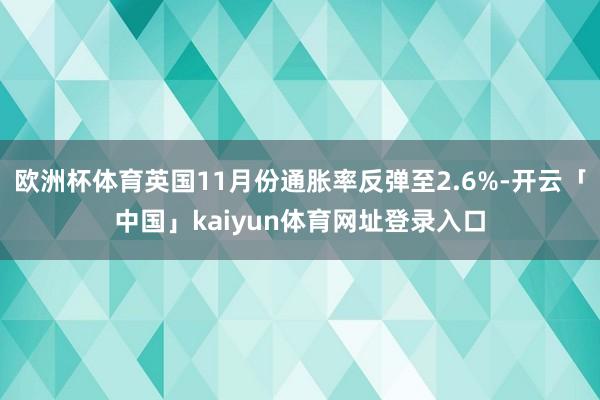 欧洲杯体育英国11月份通胀率反弹至2.6%-开云「中国」kaiyun体育网址登录入口