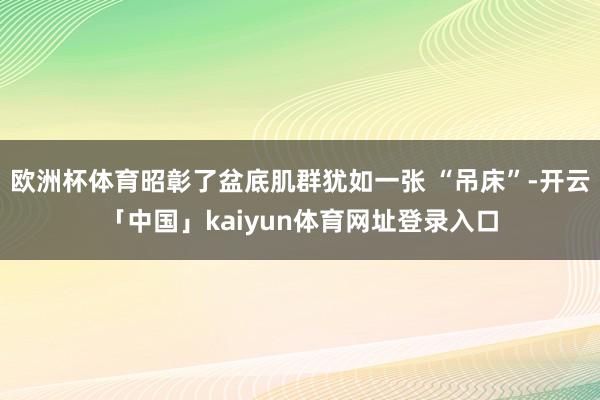 欧洲杯体育昭彰了盆底肌群犹如一张 “吊床”-开云「中国」kaiyun体育网址登录入口