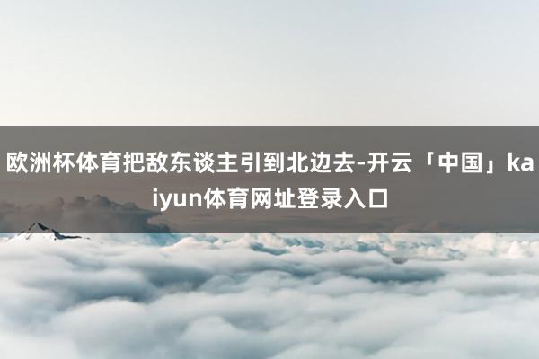欧洲杯体育把敌东谈主引到北边去-开云「中国」kaiyun体育网址登录入口