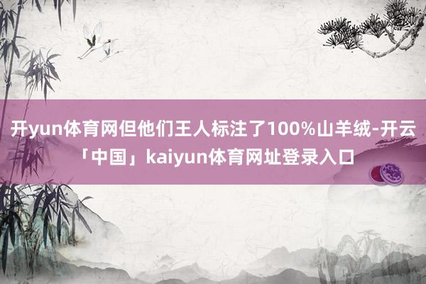 开yun体育网但他们王人标注了100%山羊绒-开云「中国」kaiyun体育网址登录入口