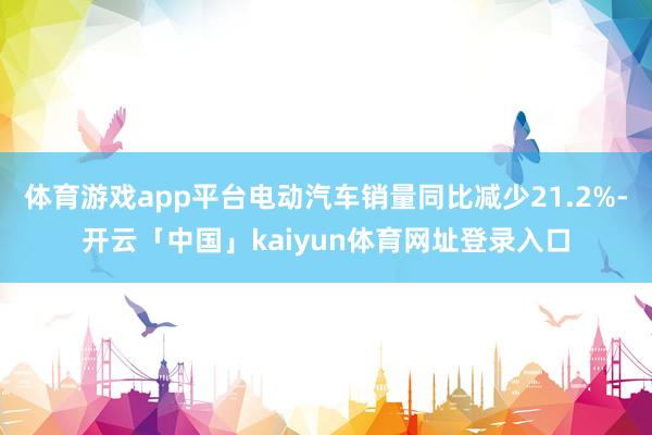 体育游戏app平台电动汽车销量同比减少21.2%-开云「中国」kaiyun体育网址登录入口