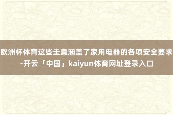 欧洲杯体育这些圭臬涵盖了家用电器的各项安全要求-开云「中国」kaiyun体育网址登录入口
