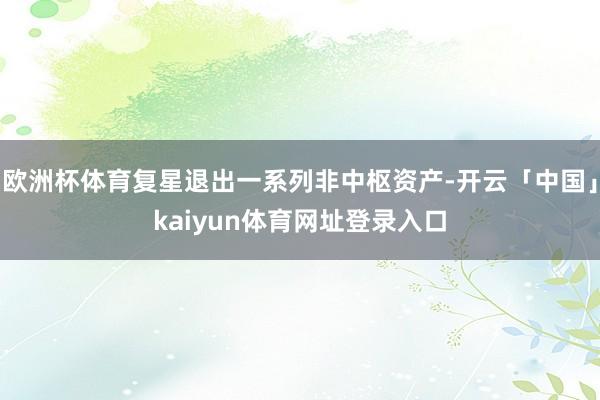 欧洲杯体育复星退出一系列非中枢资产-开云「中国」kaiyun体育网址登录入口