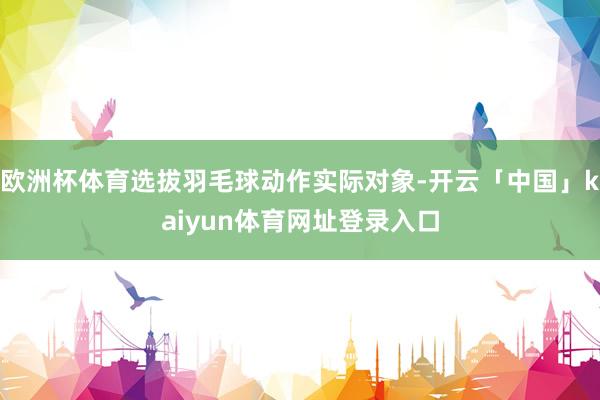 欧洲杯体育选拔羽毛球动作实际对象-开云「中国」kaiyun体育网址登录入口