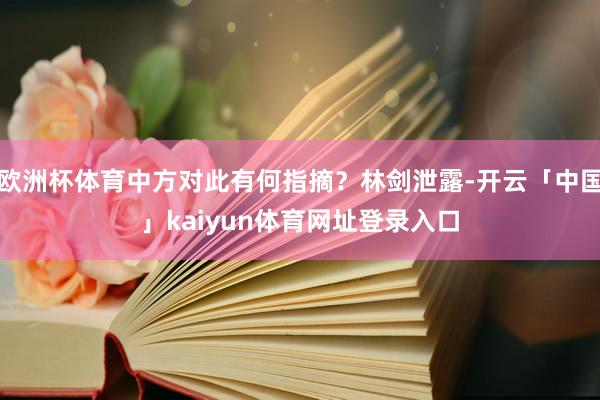 欧洲杯体育中方对此有何指摘?林剑泄露-开云「中国」kaiyun体育网址登录入口